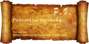 Petrovity Veronika névjegykártya